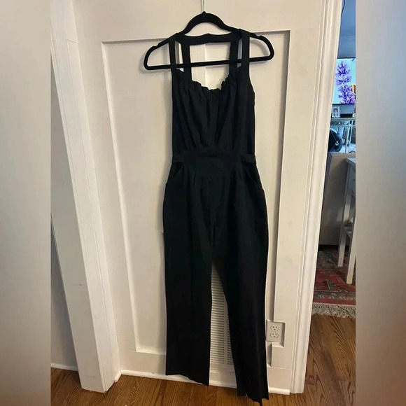 Vtg 1970’s Frederick’s of Hollywood black flounce Ruffle square back jumpsuit - Picture 7 of 13